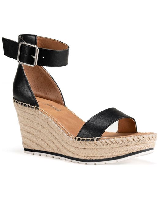 Sun & Stone Sammi Two-piece Wedge Sandals, Created For Macy's in Black ...