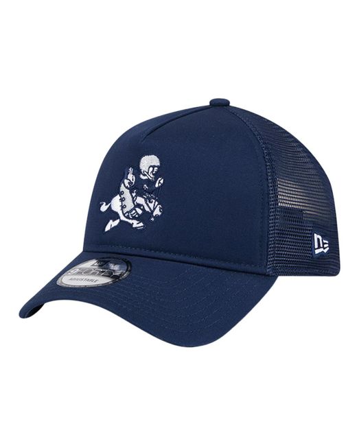 KTZ Blue Navy Dallas Cowboys Retro Main A-frame Trucker 9forty Adjustable Hat for men