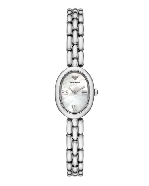 Emporio Armani Metallic Two-hand Stainless Steel Watch