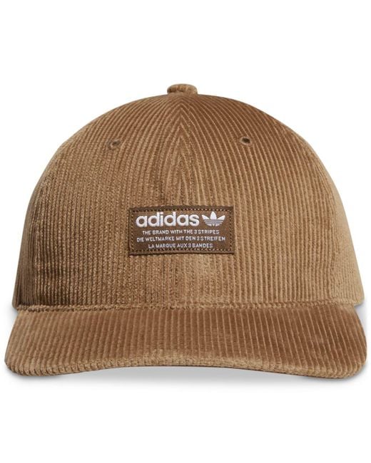 Adidas Brown Originals Corduroy Logo Hat for men