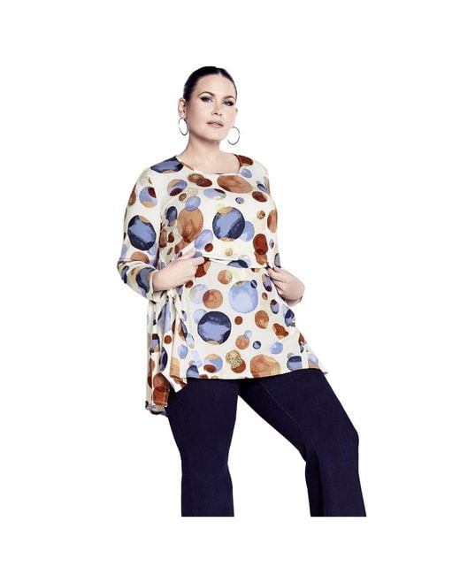 Avenue Blue Plus Size Leisure Button Tunic