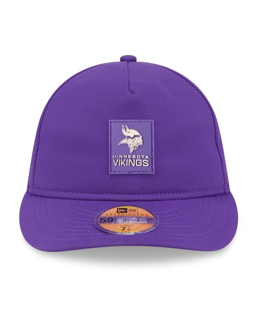 KTZ Purple Minnesota Vikings 2025 Sideline Retro Crown 59fifty Fitted Hat for men