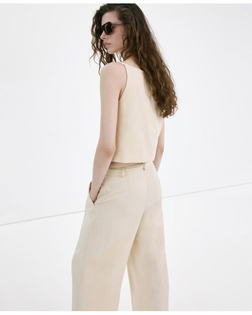 Mango Natural Lyocell Button Top