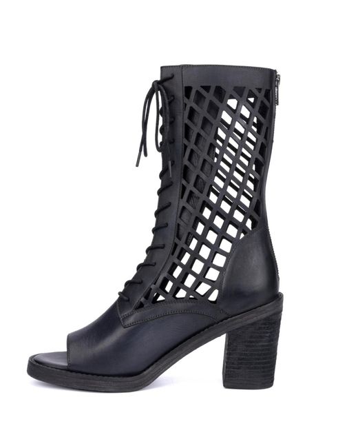 Vintage Foundry Black Normandy Open Toe Boot