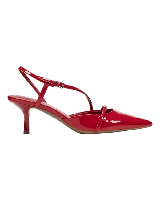 Marc Fisher Red Illie Strappy Kitten Heel Pumps