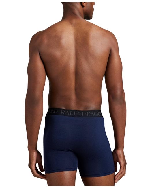 Polo Ralph Lauren Blue 3-pack Elastic Waist Boxer Briefs Holiday Gift Set for men