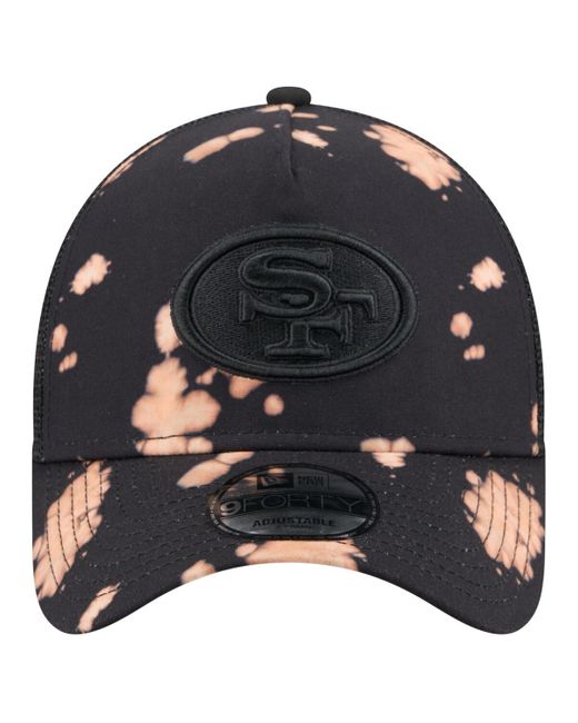 KTZ Blue San Francisco 49ers Bleached 9forty A-frame Adjustable Hat for men