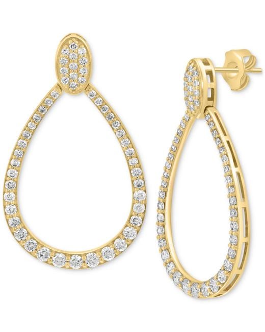 Effy Metallic Effy Diamond Open Teardrop Drop Earrings (1-1/20 Ct. T.w.