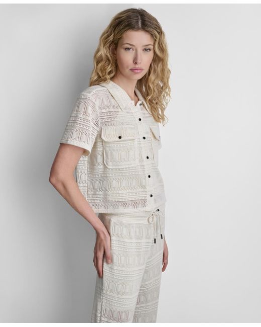 DKNY White Button-down Collared Shirt