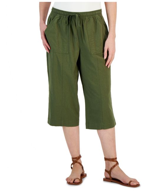 Karen Scott Quinn Cotton Pull-on Capri Pants, Created For Macy's in ...