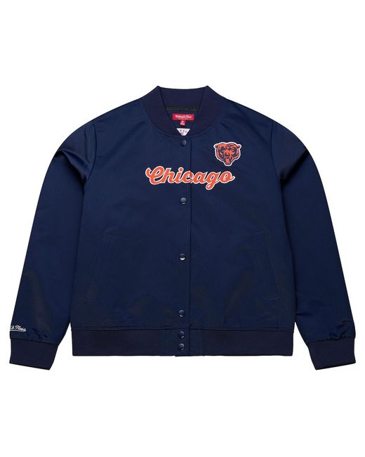 Mitchell & Ness Blue Chicago Bears Full-snap Satin Jacket