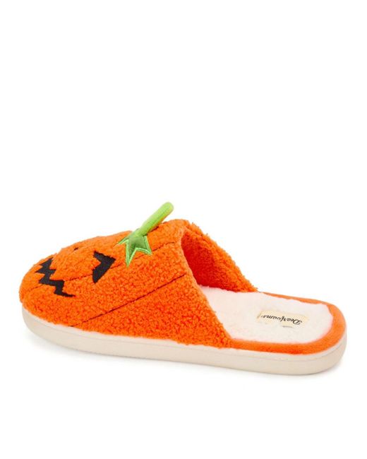 Dearfoams Orange Halloween Bat Scuff Slipper