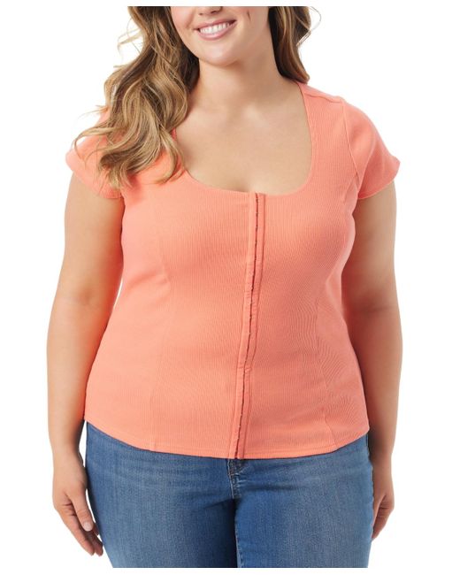 Jessica Simpson Orange Trendy Plus Size Min Cap-sleeve Top