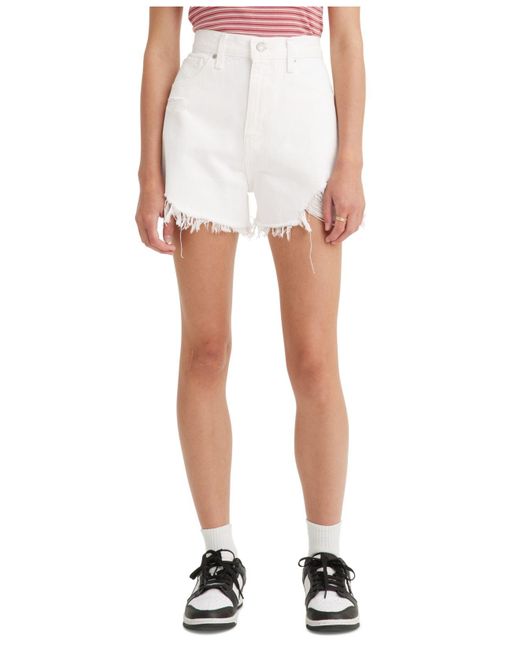 Levi's Highwaisted Mom Shorts in White Lyst