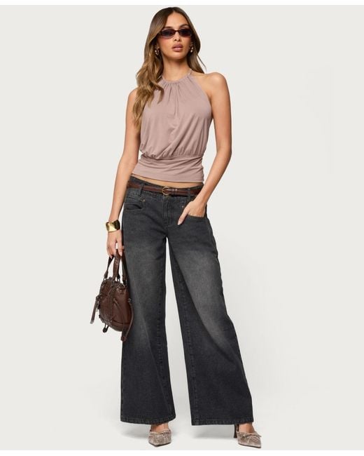 Edikted Gray Donya Backless Halter Top