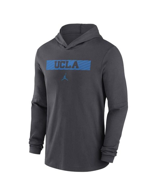 Nike Blue Ucla Bruins Sideline Hoodie Performance Long Sleeve T-shirt for men