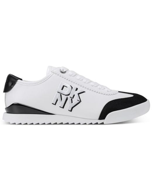 DKNY White Eversley Lace-up Sneakers