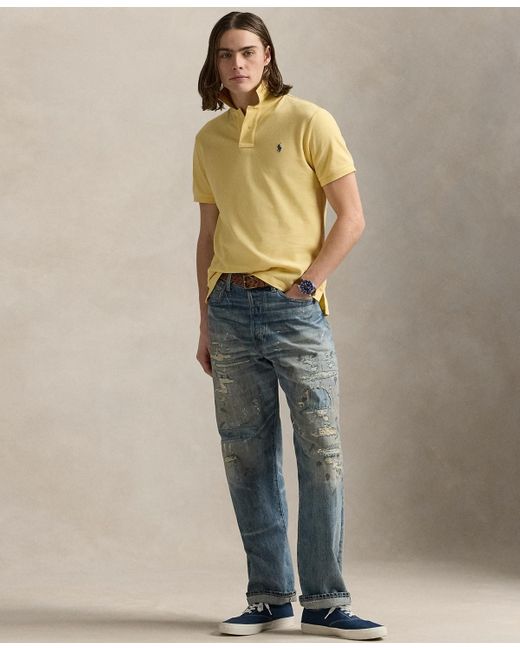 Polo Ralph Lauren Classic-fit Mesh Polo in Natural for Men | Lyst