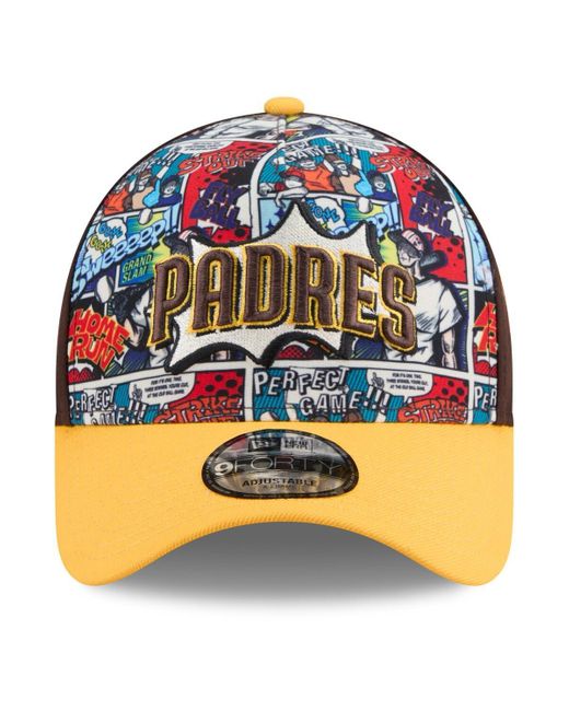 KTZ Multicolor Brown/gold San Diego Padres 2025 Mlb Diamond Hero Edition A-frame 9forty Adjustable Hat for men