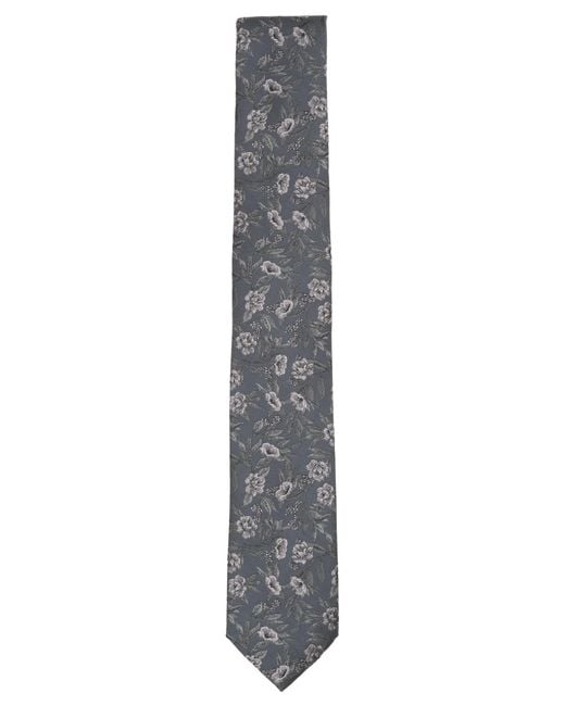 BarIII Gray Floral Pattern Tie for men