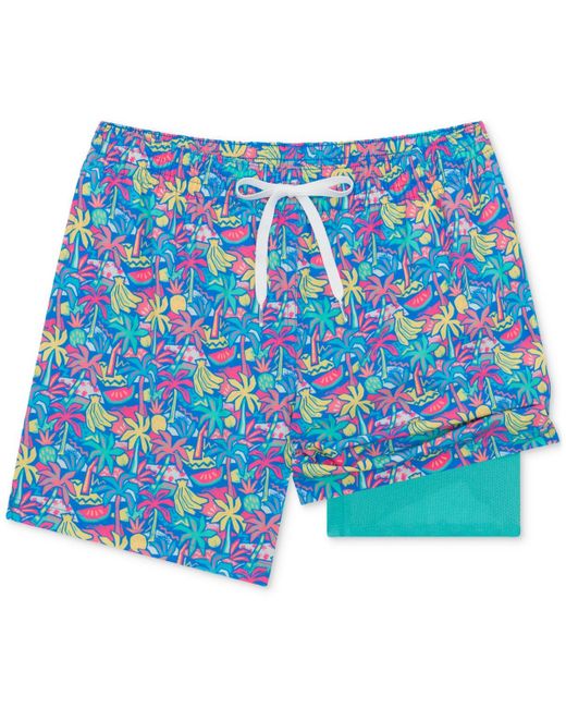 Chubbies Blue The Tropical Bunches Quick-dry 5-1/2" Swim Trunks for men