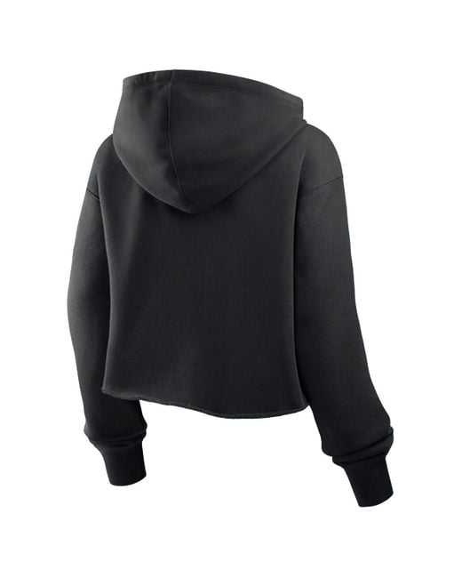 Fanatics Black Pittsburgh Steelers Oversized Hometown Heritage Cropped Hoodie