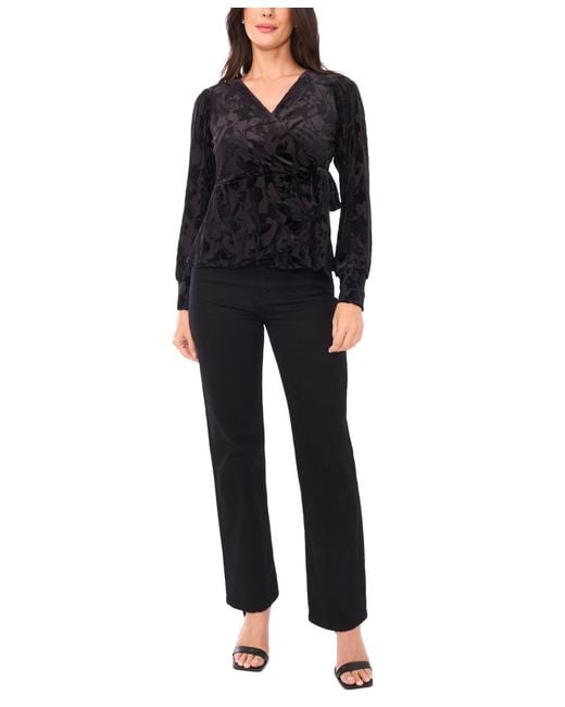 SAM & JESS Black V-neck Wrap Top