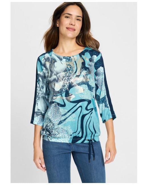 Olsen Blue Panneaux Print T-shirt