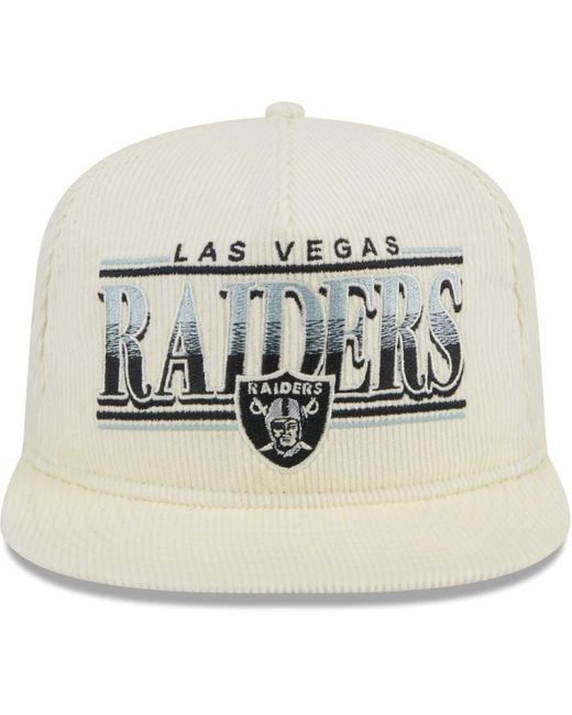 KTZ Natural Las Vegas Raiders Throwback Corduroy Golfer Snapback Hat for men