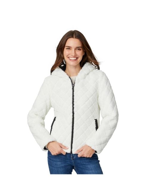 Free Country Blue Hooded Cirrus Quilted Reversible Jacket