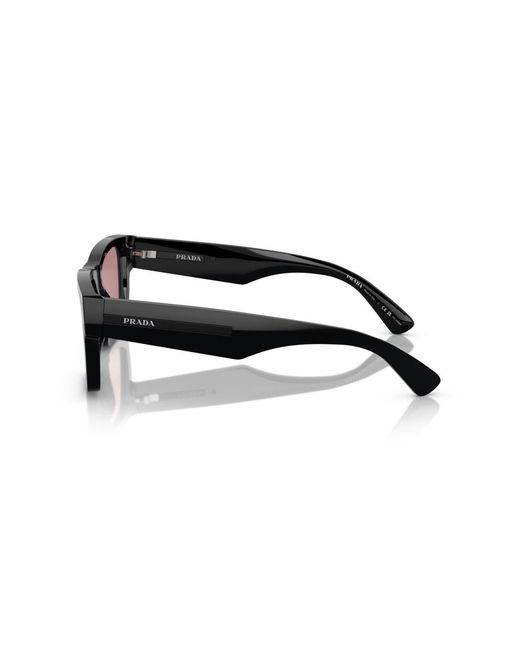 Prada Black Rectangle Polarized Sunglasses for men