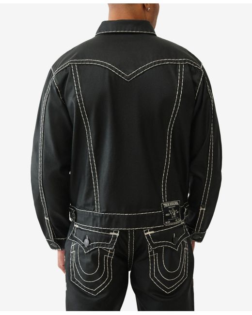 True Religion Black Oversize Super-t Coated Button-up Jacket for men