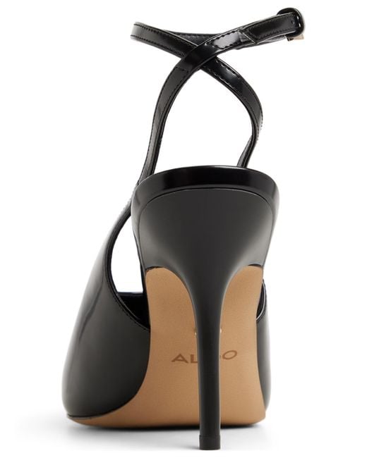 ALDO Black Lisandre High-vamp Ankle-wrap Heeled Pumps