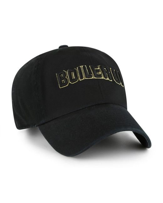 '47 Black Purdue Boilermakers Clean Up Adjustable Hat for men