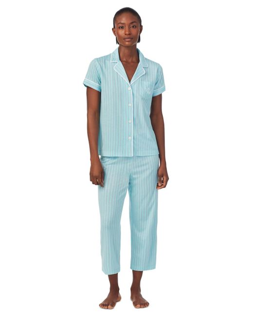 Lauren by Ralph Lauren Blue 2-pc. Printed Capri Pajamas Set