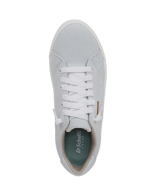 Dr. Scholls White Time Off Go Closed Round Toe Lace Up Platform Sneakers