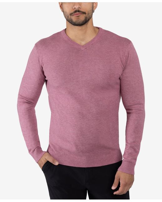 Xray Jeans Purple X-ray Basic V-neck Pullover Midweight Sweater for men