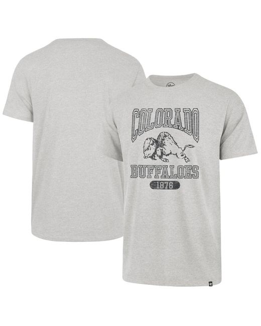 '47 Gray Distressed Colorado Buffaloes 1876 Line Press Franklin T-shirt for men