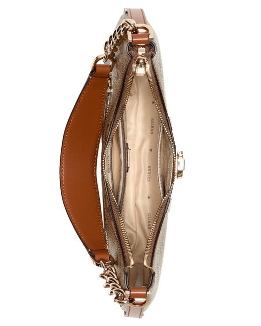 Guess Brown Erenia Top Zip Shoulder Bag