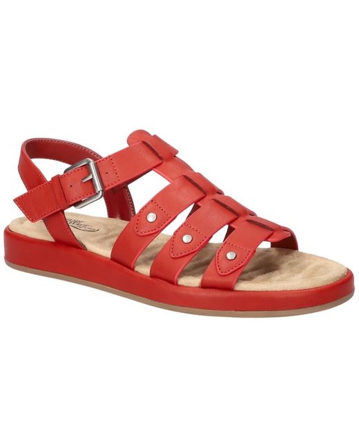 Easy Street Red Chirp Gladiator Buckle Sandals