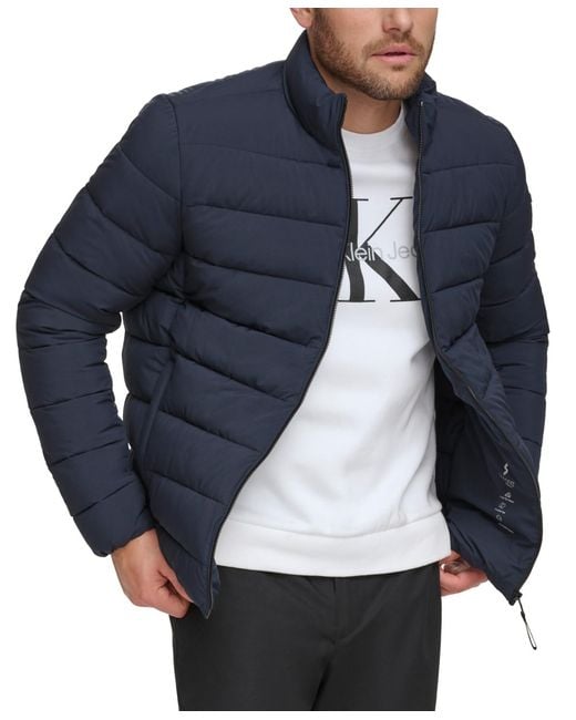 Calvin Klein Blue Stretch Puffer Jacket for men