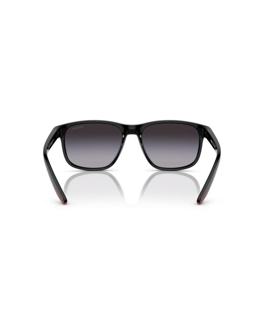 Persol Black Prada Linea Rossa Rectangle Sunglasses for men