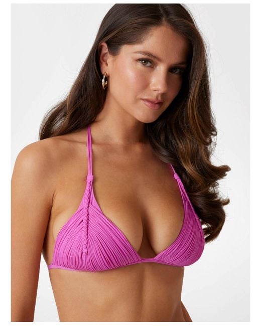 Guess Pink Braided Triangle Bikini Top