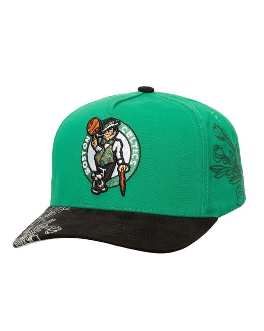 Mitchell & Ness Kelly Green/black Boston Celtics May Flowers Adjustable Hat for men