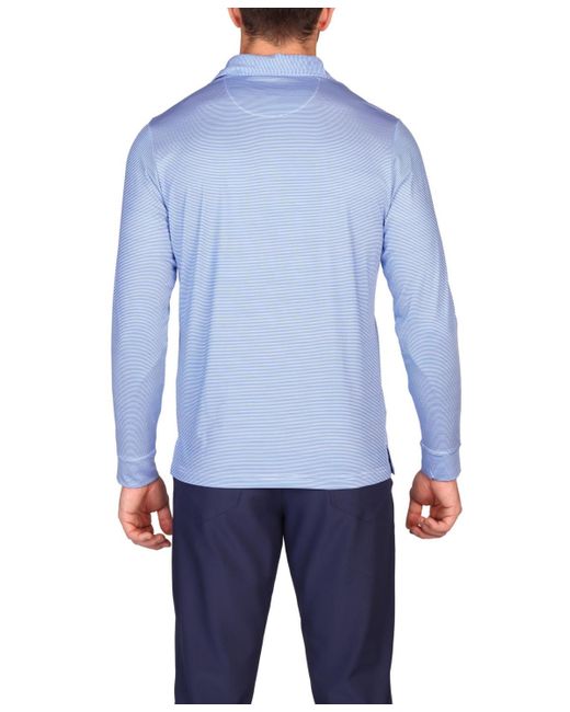Tailorbyrd Blue Gameplay Long-sleeve Performance Polo for men