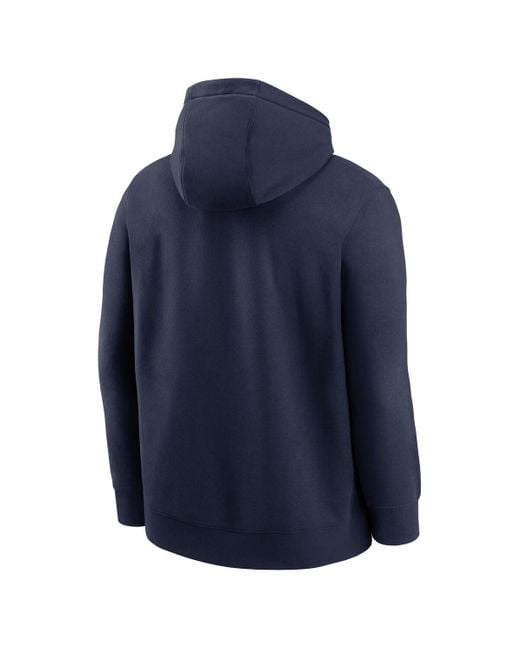 Nike Blue New England Patriots Busted Play Club Fleece Pullover Hoodie for men