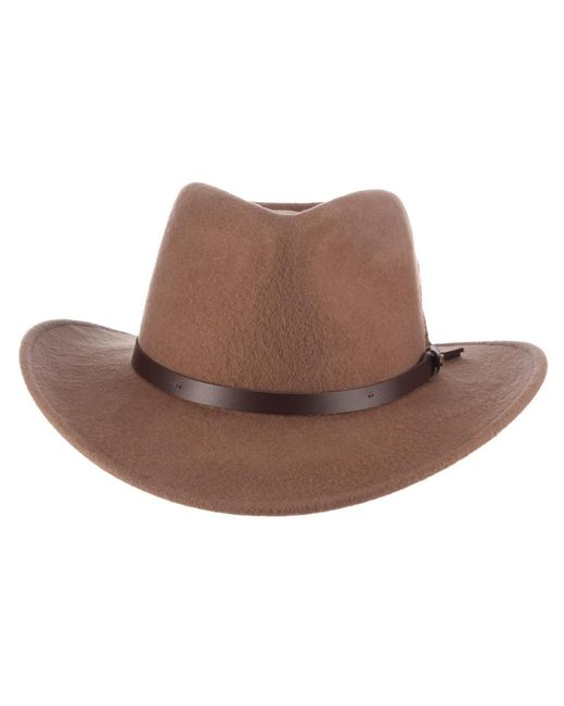 Scala Natural Crushable Felt Outback Hat for men