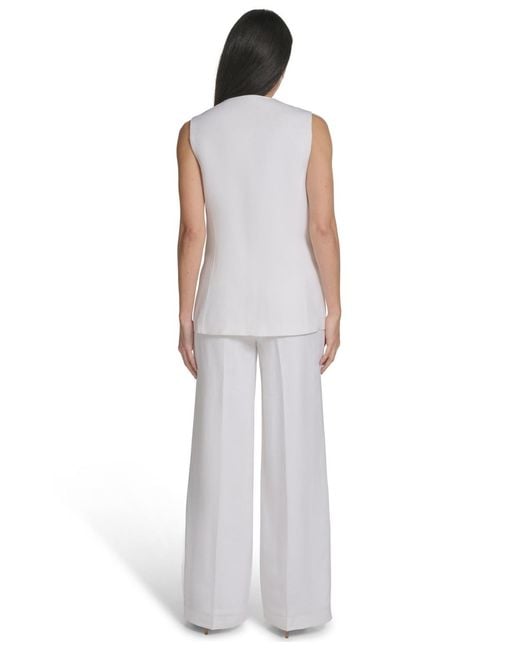 Calvin Klein White Button-front Vest Jacket