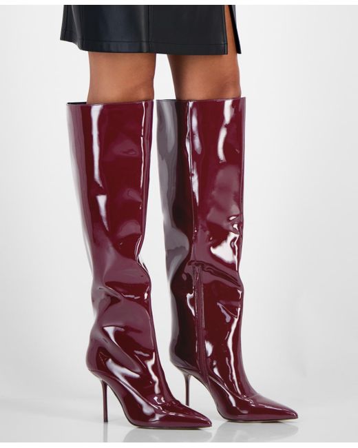AAJ By Aminah Red Isabella Tall Shaft Dress Boots