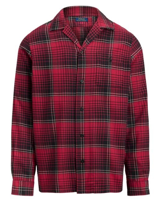 Polo Ralph Lauren Red Brushed Performance Long Sleeve Shirt for men